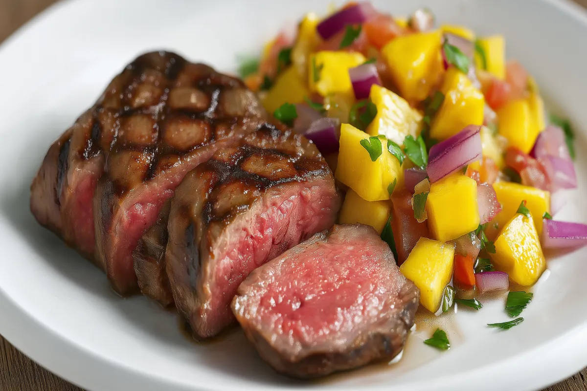 Pan Seared Tenderloin with Pineapple Mango Salsa